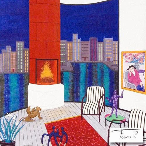 Interior with Brazilin Fanch Ledan Canvas Giclée Print Artist Hand Signed and Numbered