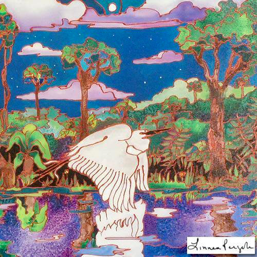 Stork in Swamp Linnea Pergola Canvas Giclée Print Artist Hand Signed and Numbered