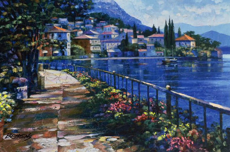 Sunlit Stroll Howard Behrens Hand Embellished Giclée Print Artist Hand Signed Numbered and Framed
