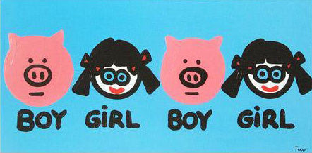 Boy Girl Boy Girl Todd Goldman Fine Art Canvas Giclée Print Artist Hand Signed and Numbered