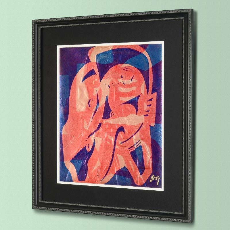 Red Portal Neal Doty Original Mixed Media Artist Hand Signed Framed