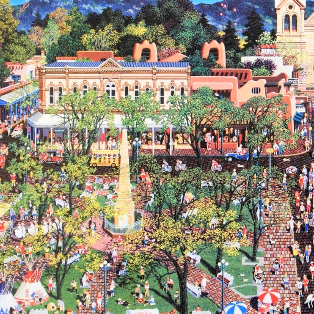 Santa Comes to New York Alexander Chen Mixed Media Print Artist Hand Signed and Numbered