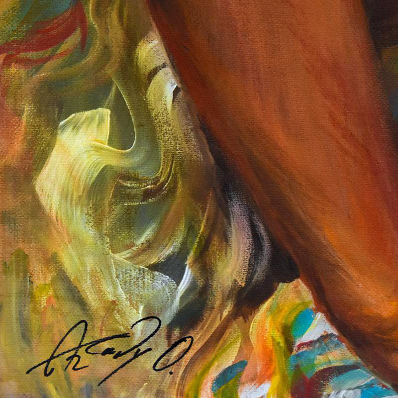 Flower Basket Arkady Ostritsky Serigraph on Canvas Artist Signed and Numbered Inverso