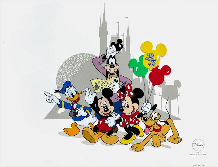 Around the World with the Fabulous Five Disney Studios Serial Numbered Sericel and Full Color Background