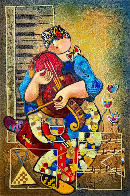 Precious Violin Dorit Levi Artist Proof Serigraph Artist Hand Signed and EA Numbered