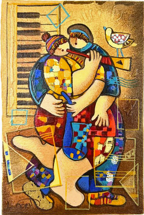 Trumpet of Love - Limited Edition Artist Proof Serigraph on Paper by Dorit Levi