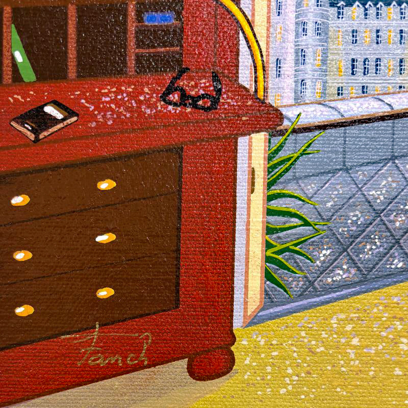Breakfast in Paris Fanch Ledan Serigraph Print Artist Hand Signed and AP Numbered
