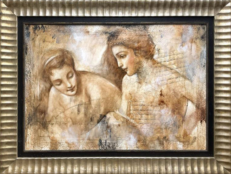 Muses Francois Fressinier Original Oil Painting on Canvas Artist Hand Signed Framed