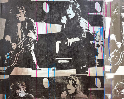 The Rolling Stones Gail Rodgers Hand Pulled Acrylic Silkscreen Painting Artist Hand Signed and Gallery Wrapped