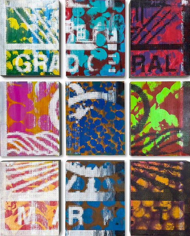 Grand Central Market Gail Rodgers Mixed Media on Board Artist Hand Signed