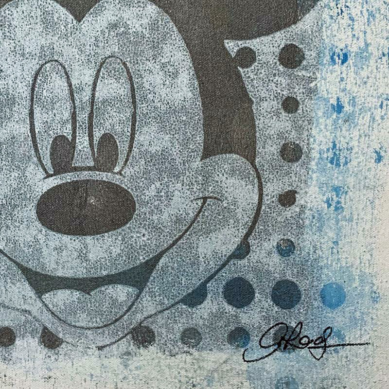 Mickey Mouse Gail Rodgers Acrylic Silkscreen Painting on Canvas Artist Hand Signed