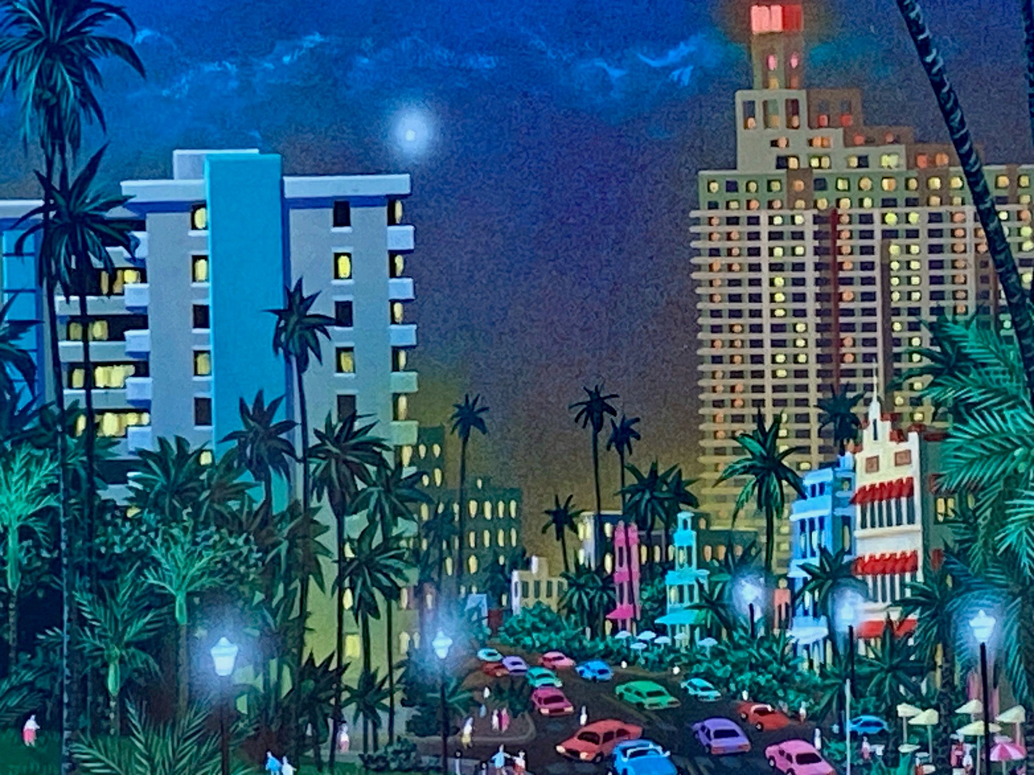 South Beach - Miami Alexander Chen Offset Lithograph with a Hand Drawn Remarque Artist Hand Signed and Numbered