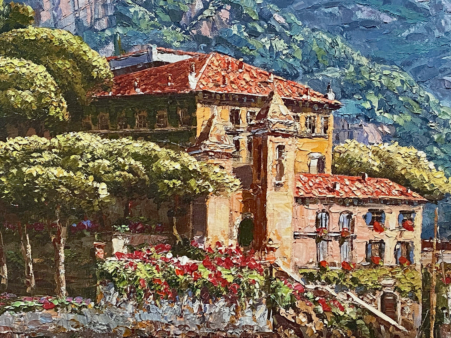 Abbey Bellagio Sam Park Hand Embellished Serigraph on Canvas Print Numbered Artist Hand Signed and Numbered