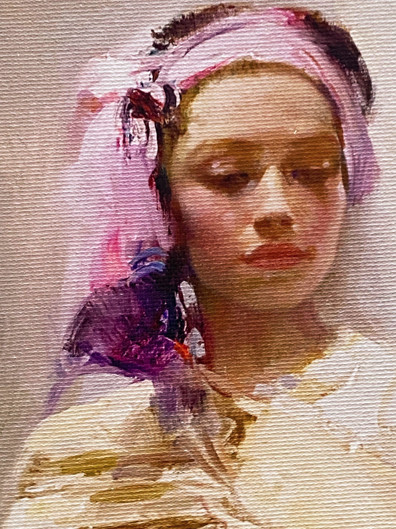 The Silk Shawl Pino Daeni Canvas Giclée Print Artist Hand Signed and Numbered