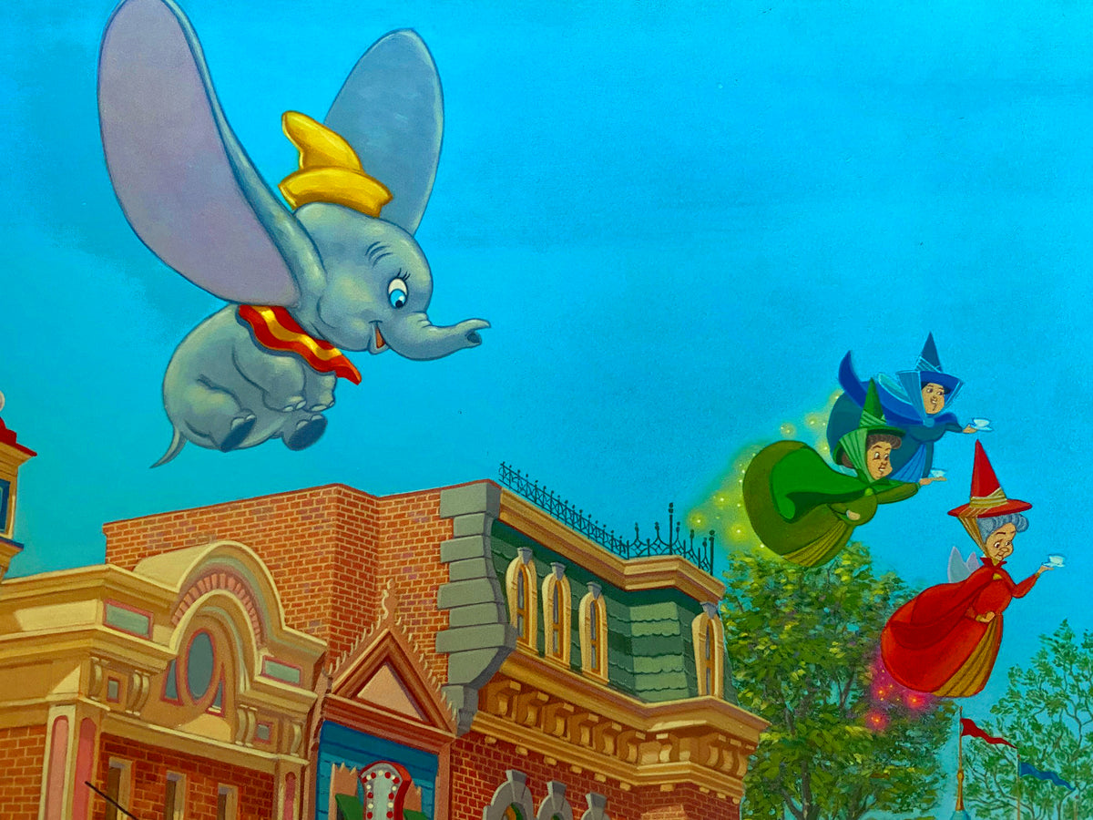 Happiest Street On Earth - Limited Edition Lithograph with Serigraph Highlights on Paper by Manuel Hernandez