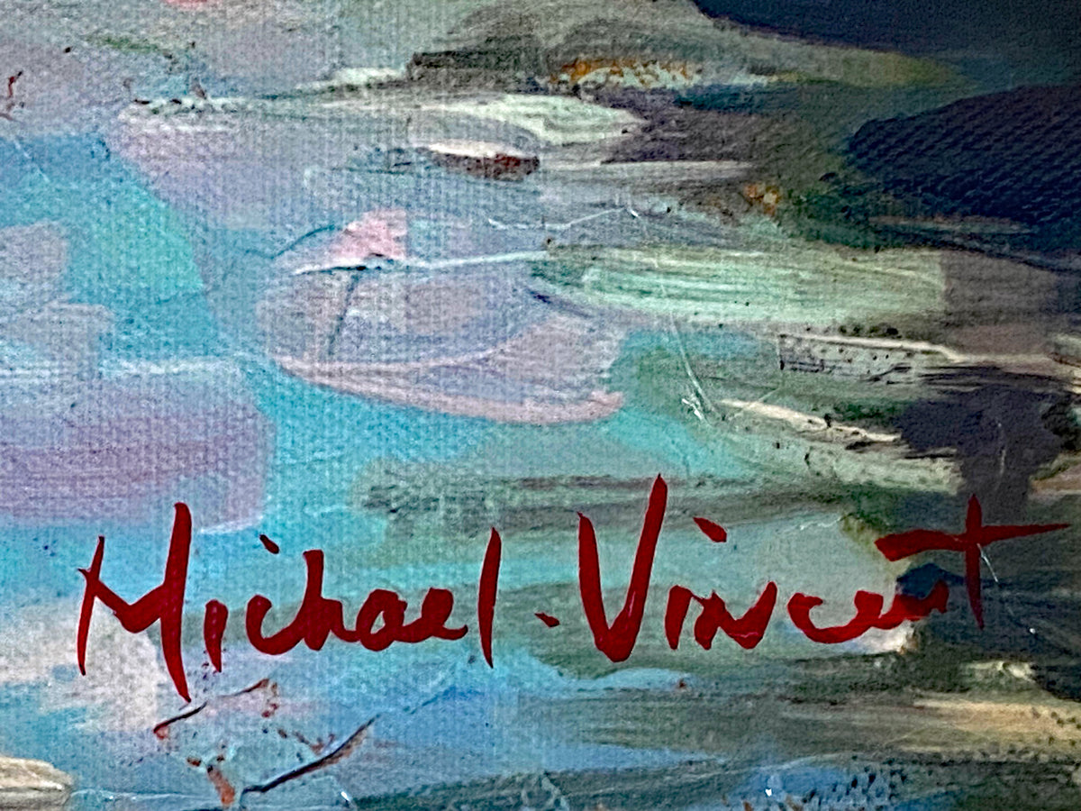 Sand Play Petite IV Michael Vincent Hand Embellished Canvas Giclée Print Artists Hand Signed and Numbered