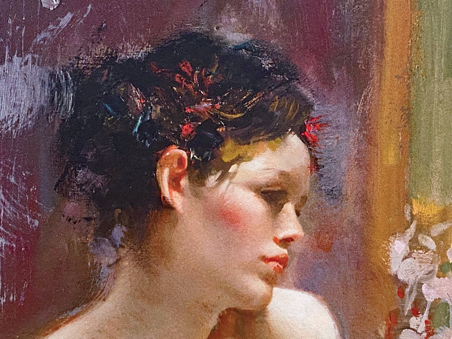 Silk Taffeta Pino Daeni Giclée Print Artist Hand Signed and Numbered