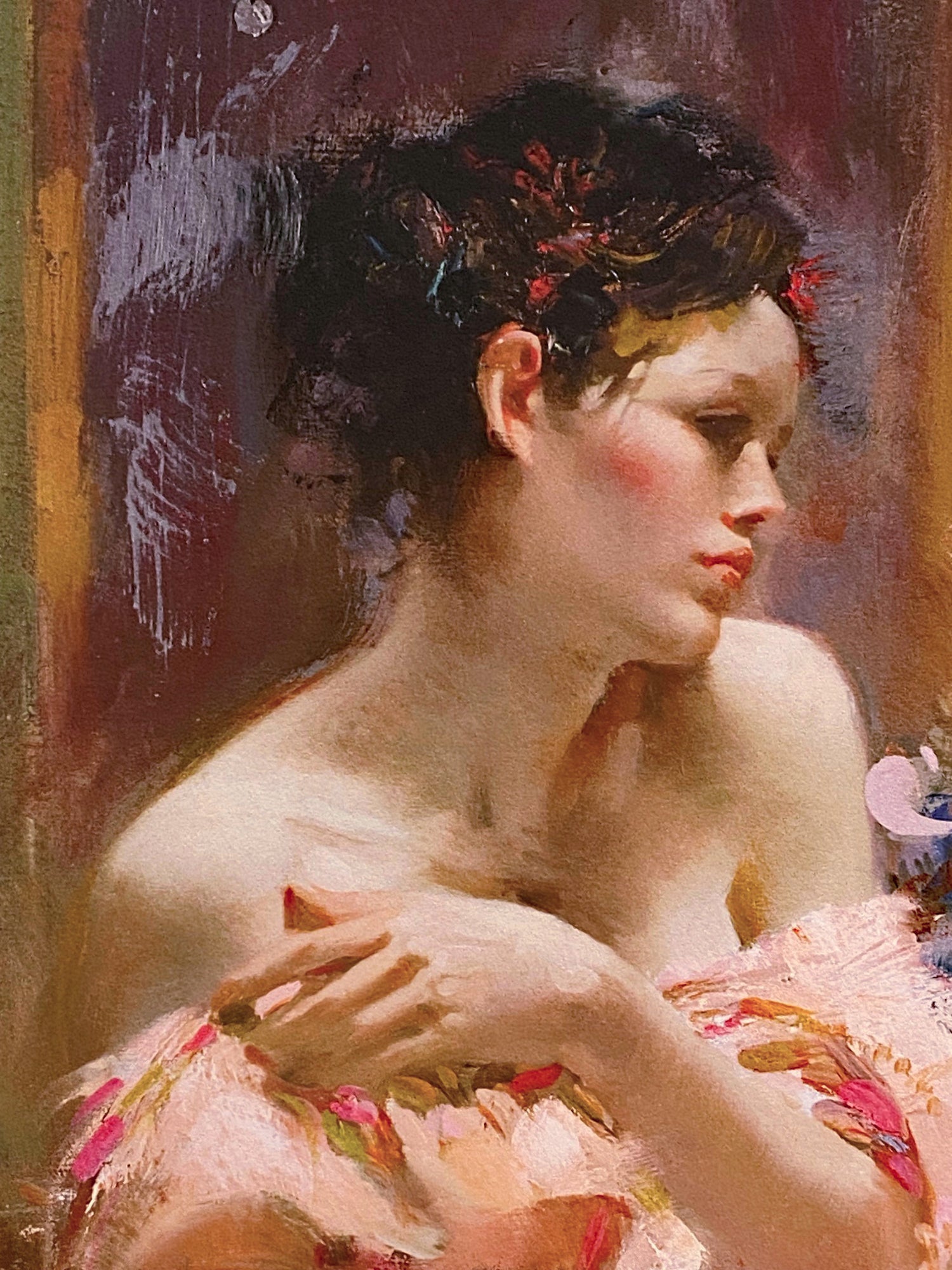 Silk Taffeta Pino Daeni Giclée Print Artist Hand Signed and Numbered