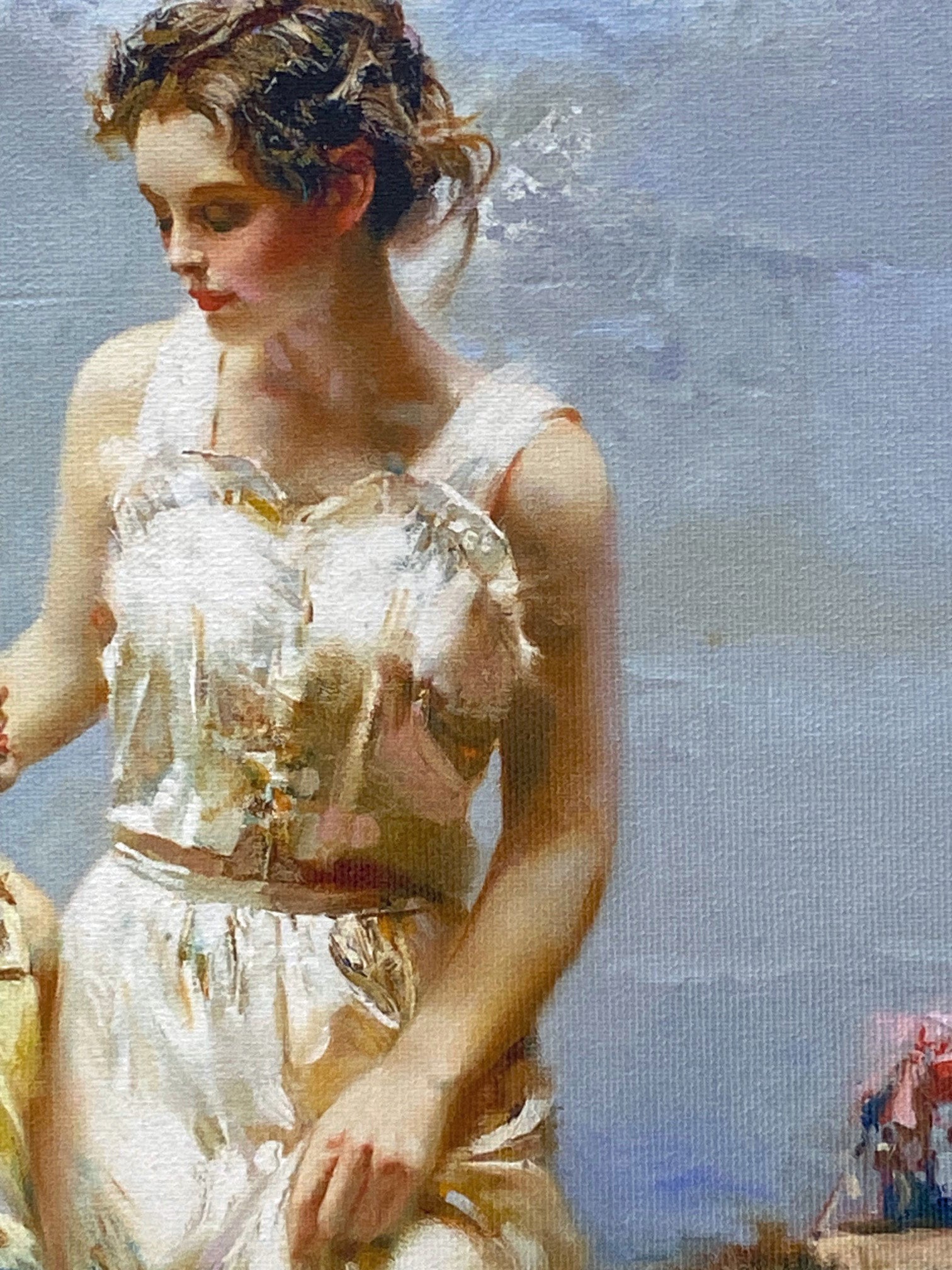 By the Sea Pino Daeni Canvas Giclée Print Artist Hand Signed and Numbered