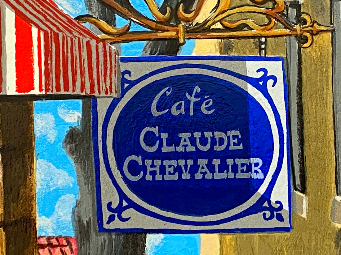 Cafe Claude Chevalier Arkady Ostritsky Serigraph Artist Hand Signed and Numbered