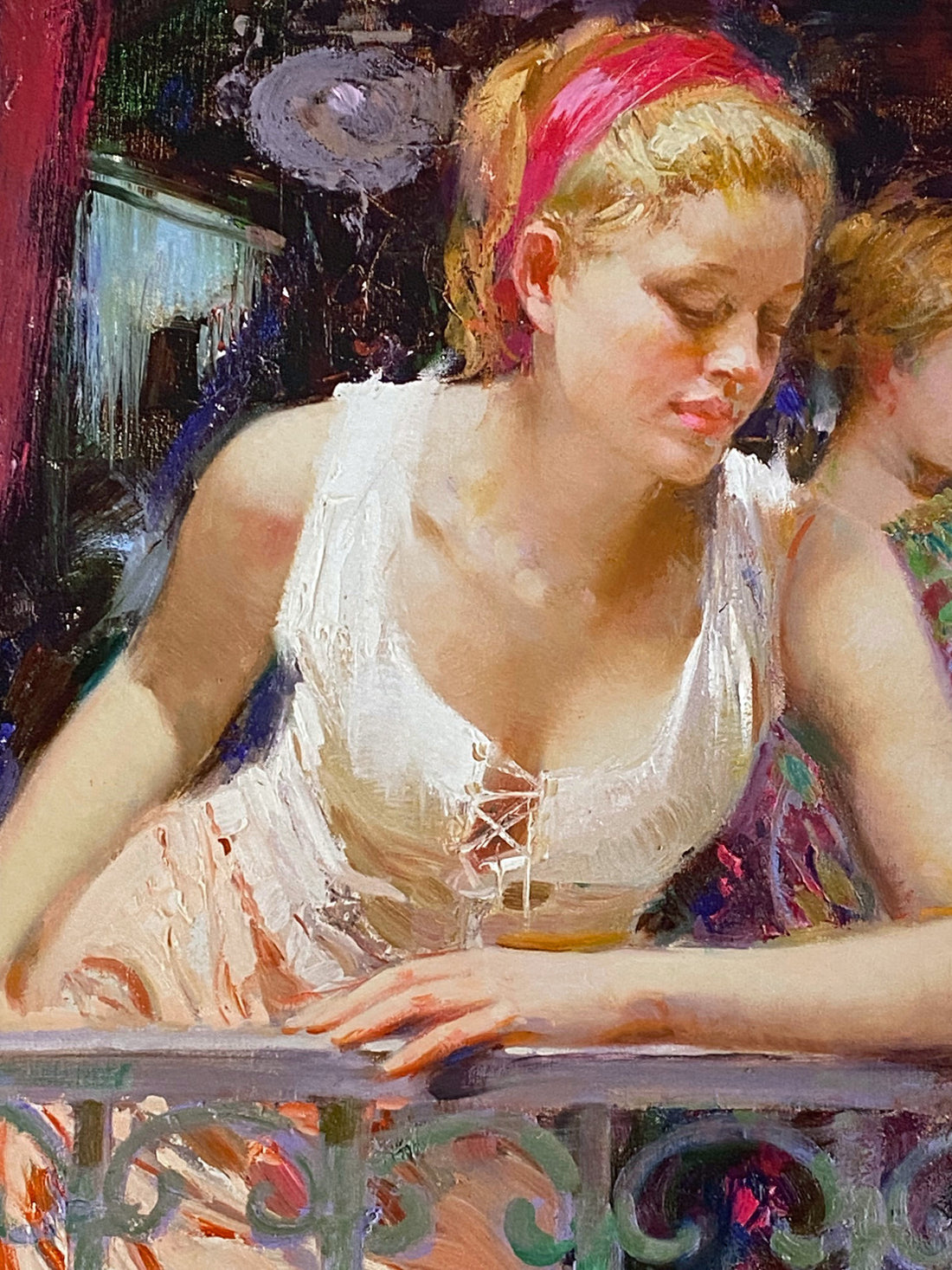 At the Balcony Pino Daeni Giclée Print Artist Hand Signed and Numbered