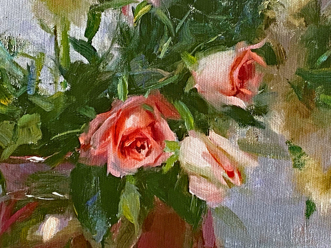 Roses and Thistle Dan Gerhartz Canvas Giclée Print Artist Hand Signed and Numbered