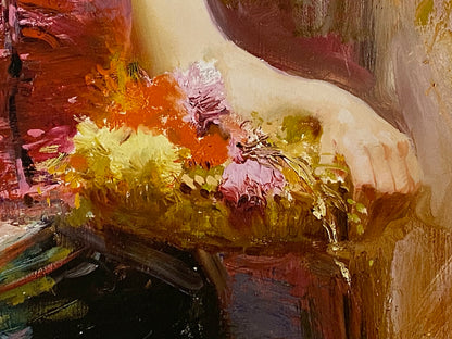 The Flower Basket Pino Daeni Giclée Print Artist Hand Signed and Numbered