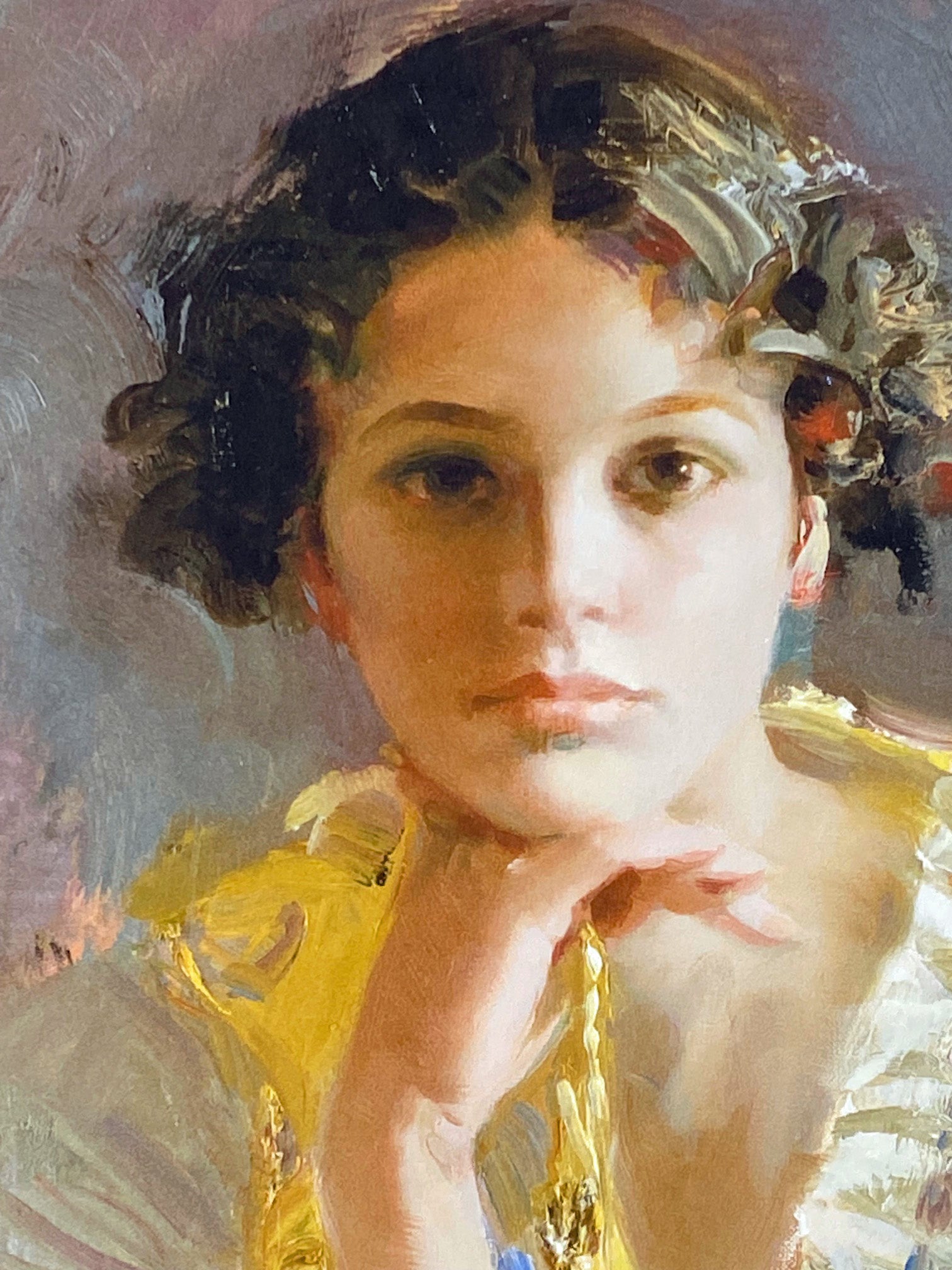 Yellow Shawl Pino Daeni Giclée Print Artist Hand Signed and Numbered