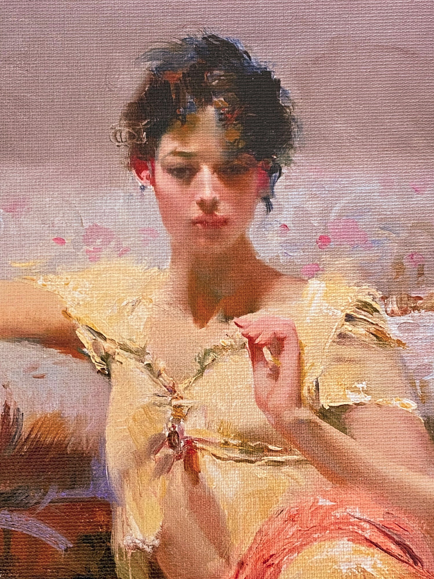 Parisian Girl Pino Daeni Giclée Print on Canvas Artist Hand Signed and Numbered