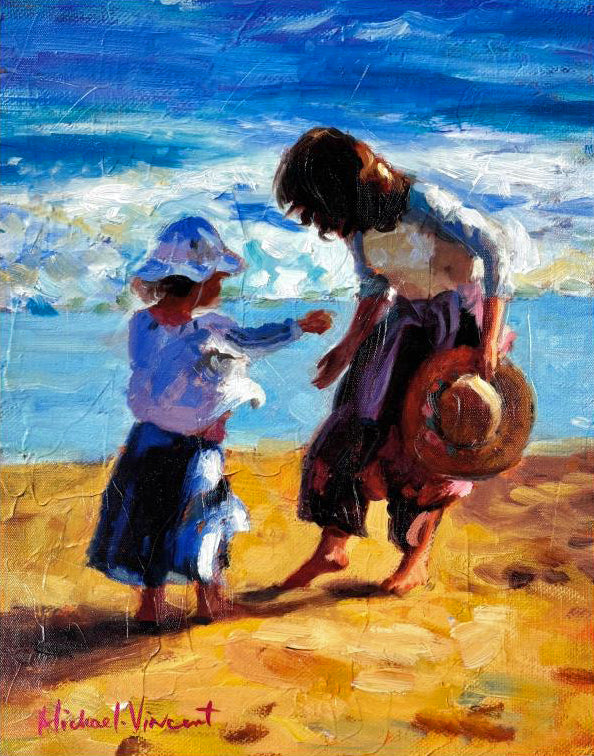 Ocean Treasures Michael Vincent Hand Embellished Canvas Giclée Print Artists Hand Signed and Numbered