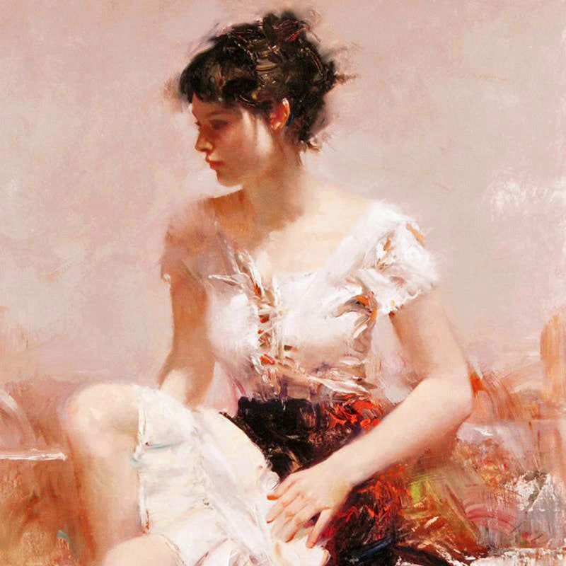 White Lace  - Limited Edition Giclée on Canvas by Pino Daeni (1939-2010)