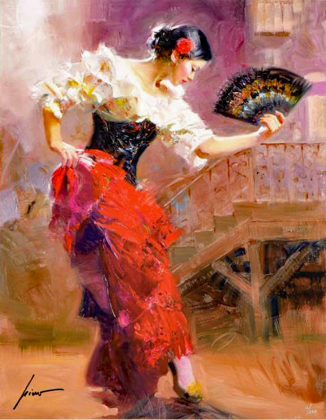 Spanish Dancer Pino Daeni Giclée Print Artist Hand Signed and Numbered