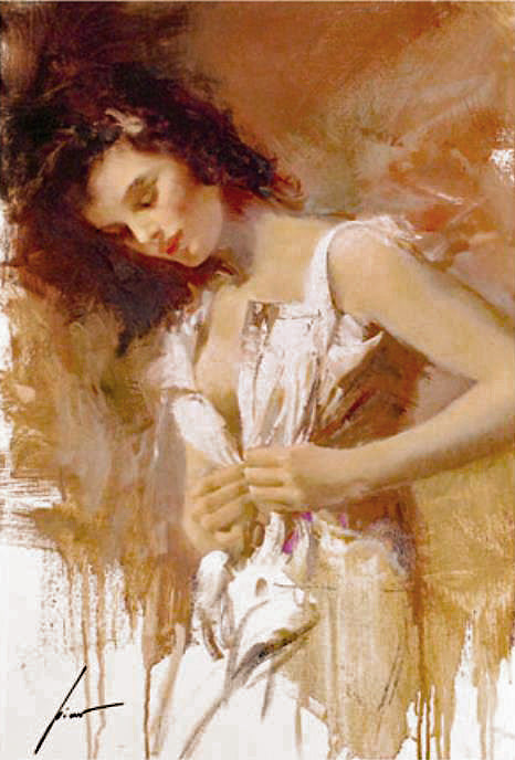 White Camisole Pino Daeni Canvas Giclée Print Artist Hand Signed Numbered