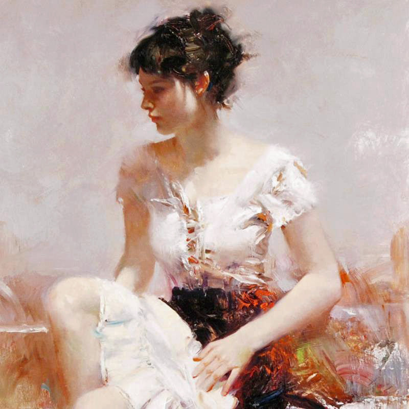 White Lace Pino Daeni Giclée on Canvas Print Artist Hand Signed and Numbered