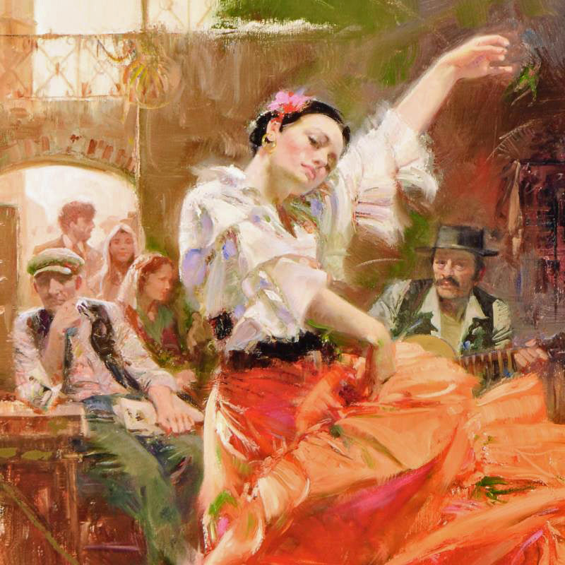 Flamenco In Red Pino Daeni Giclée Print Artist Hand Signed Numbered