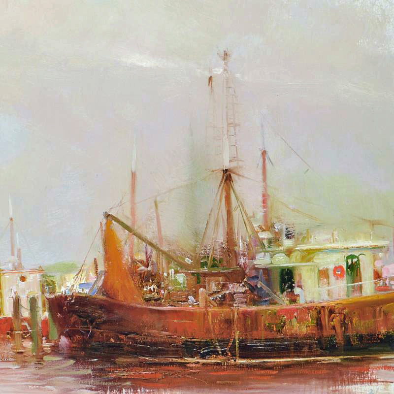 At The Dock Pino Daeni Canvas Giclée Print Artist Hand Signed and Numbered