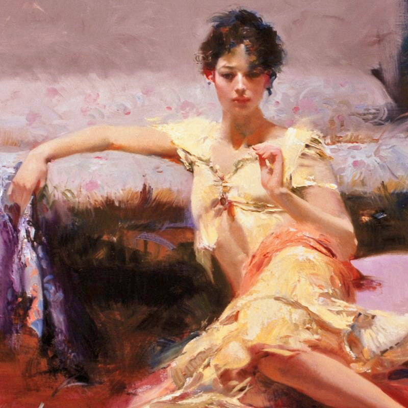 Parisian Girl Pino Daeni Giclée Print on Canvas Artist Hand Signed and Numbered