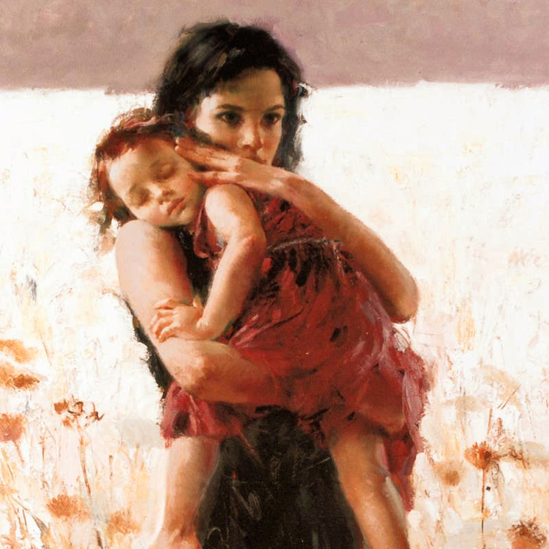 Maternal Instincts Pino Daeni Canvas Giclée Print Artist Hand Signed and Numbered