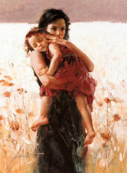 Maternal Instincts Pino Daeni Canvas Giclée Print Artist Hand Signed and Numbered