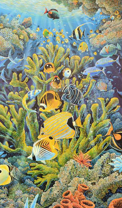 Reawakening the Sea Robert Lyn Nelson Embossed Mixed Media Print Artist Hand Signed and Numbered