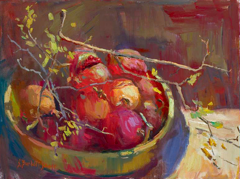 Pomegranates Sharon Burkett Kaiser Canvas Giclée Print Artist Hand Signed and Numbered