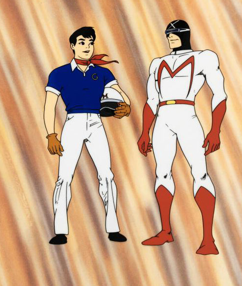 Speed Racer and Racer X - Limited Edition Sericel by Tatsuo Yoshida with a Full Colored Background
