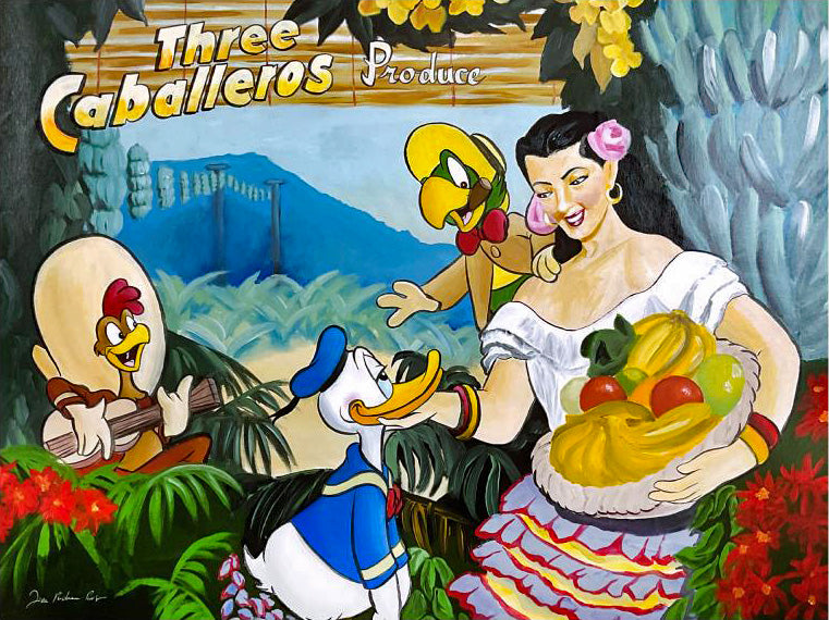 Three Caballeros Tricia Buchanan-Benson Canvas Giclée Artist Hand Signed and Numbered