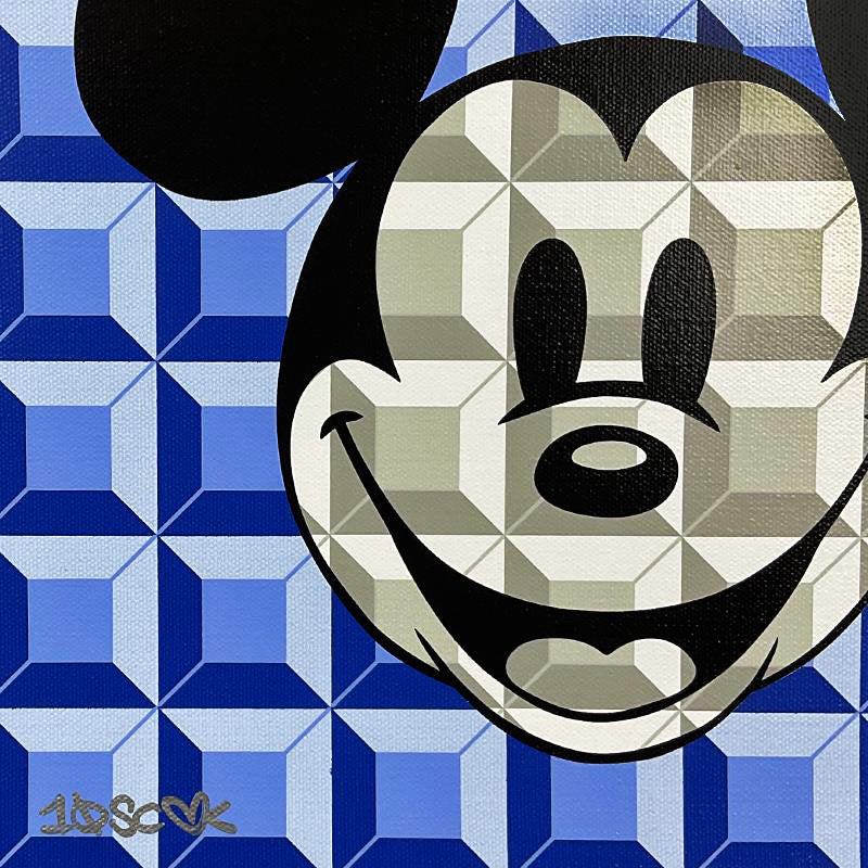 Blue 8-Bit Mickey Tennessee Loveless Gallery Wrapped Canvas Giclée Print Numbered and Hand Signed