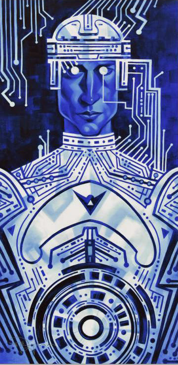 Tron in Silicon - Limited Edition Giclée on Stretched Canvas by Tim Rogerson