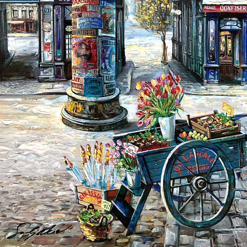 Passage Le Julien Vadik Suljakov Hand Embellished Printers Proof Serigraph on Stretched Canvas Artist Hand Signed and PP Numbered