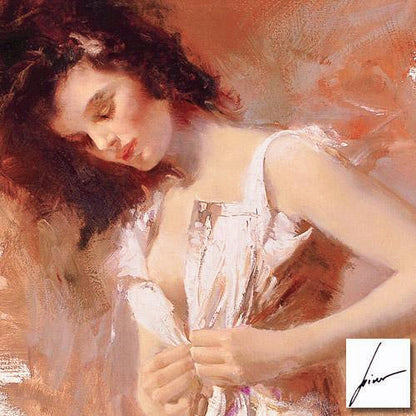 White Camisole Pino Daeni Giclée Print on Paper Artist Hand Signed and Numbered