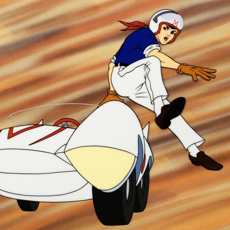 Speed Racer Tatsuo Yoshida Licensed Sericel with Full Color Background
