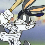 Bugs Bunny at Bat for the Yankees Warner Bros Sericel Bearing MLB and NY Yankees Logo by Authentic Images