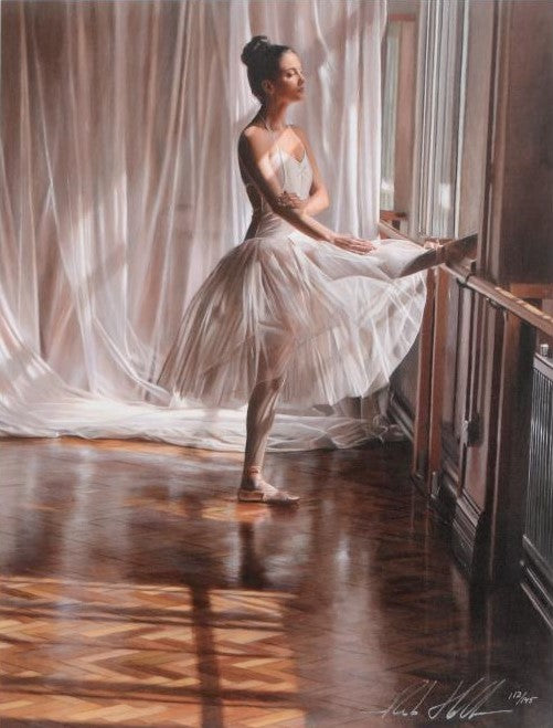 At the Barre Rob Hefferan Hand Embellished Canvas Giclée Print Artist Hand Signed and Numbered